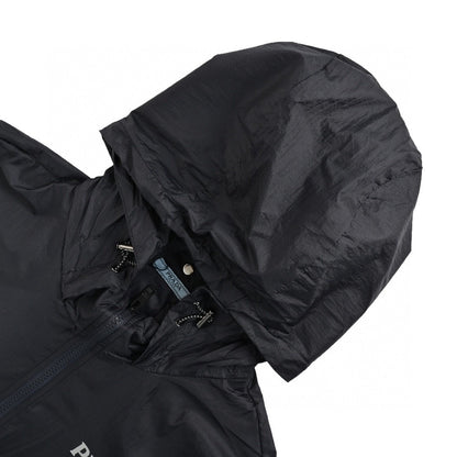 Prada Lightweight Hooded Jacket - - Black Unisex Streetwear Limited Edition - This Prada jacket features a sleek black design with the Prada logo on the chest.