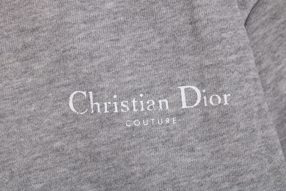 Dior Hoodie - Gray Unisex Streetwear Limited Edition - This Dior hoodie features a classic gray design with a subtle 'Christian Dior' logo on