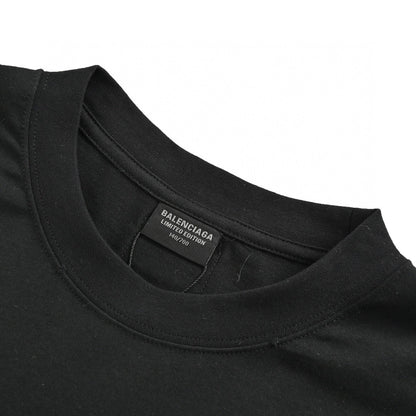 Balenciaga White Logo Graphic T-shirt (black) Unisex Streetwear Limited Edition - The Balenciaga White Logo Graphic T-Shirt in black is a bold statement piece, featuring a