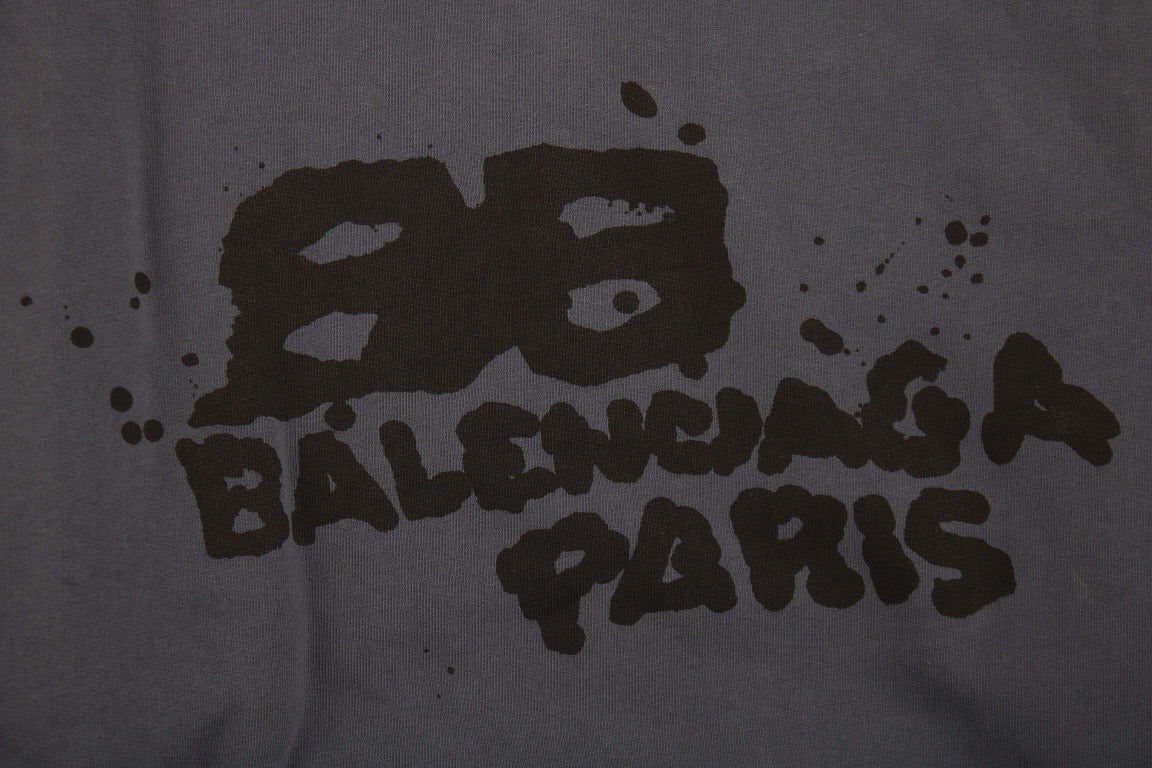 Sudadera con capucha Balenciaga Paris Graffiti - Azul