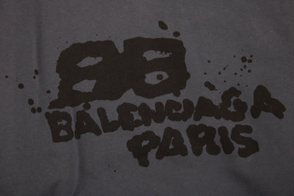 Sudadera con capucha Balenciaga Paris Graffiti - Azul