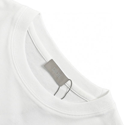 Dior Embroidered Cd Logo T-shirt (white) Unisex Streetwear Limited Edition - The Dior Embroidered CD Logo T-Shirt in white offers a refined blend of luxury and
