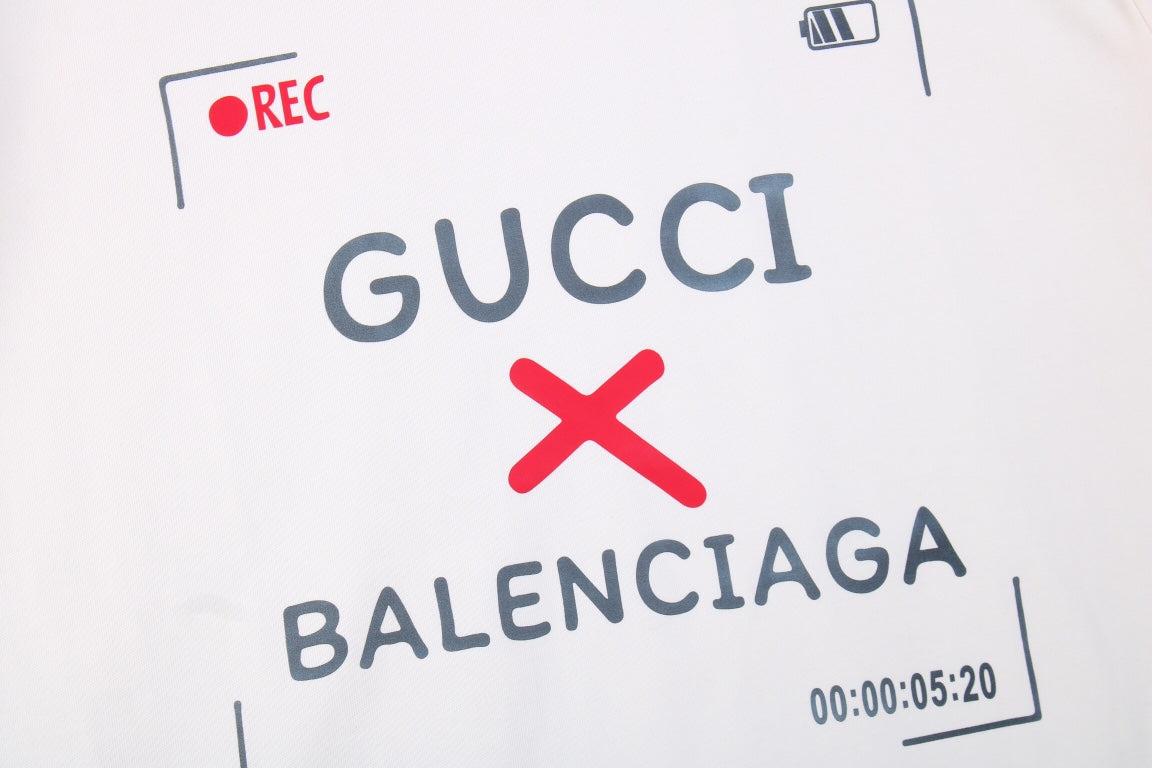 Gucci - Balenciaga Collaboration T-shirt - - White Unisex Streetwear Limited Edition - Celebrating a unique partnership, this white t-shirt is a part of the exclusive Gucci x