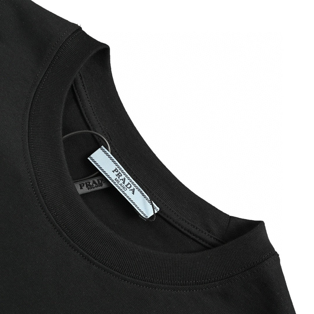 Prada Logo T-shirt (black) Unisex Streetwear Limited Edition - This Prada t-shirt in black features the iconic Prada logo on the chest and sleeve.
