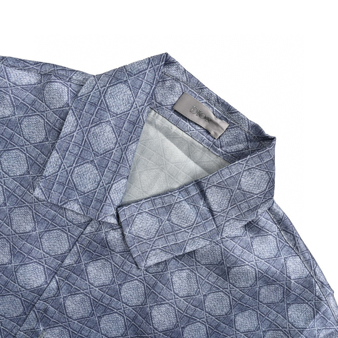 Chemise à manches courtes à motifs géométriques Dior