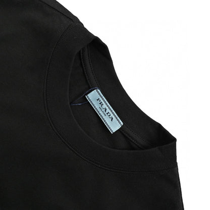 Prada T-shirt With Geometric Pocket Design - Black Unisex Streetwear Limited Edition - The Prada Black T-Shirt with Geometric Pocket Design is a contemporary and chic addition to