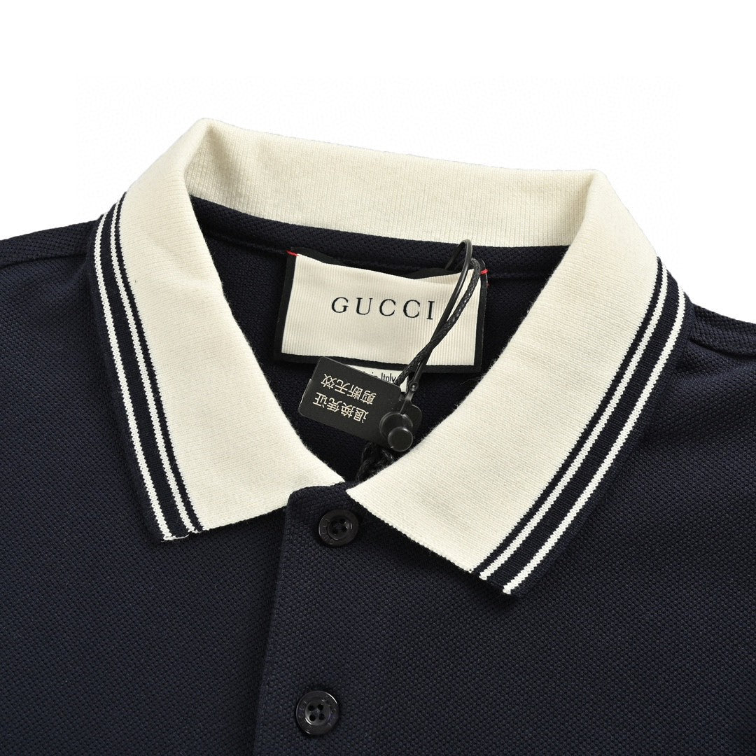 Gucci Polo Shirt - Navy Unisex Streetwear Limited Edition