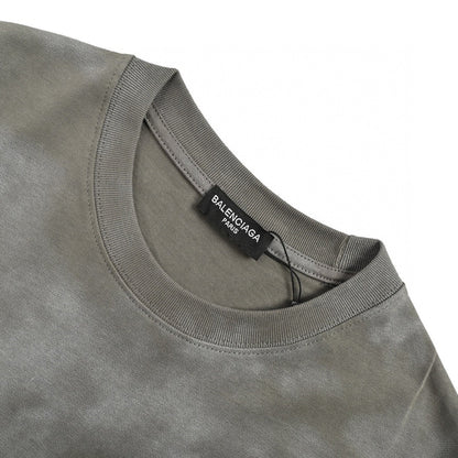 Balenciaga Tie-dye Logo T-shirt (grey) Unisex Streetwear Limited Edition - The Balenciaga Tie-Dye Logo T-Shirt in grey is a stylish and contemporary piece that showcases