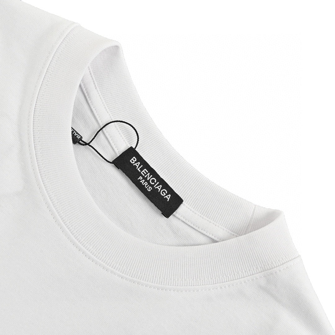 Balenciaga Tape Logo T-shirt (white) Unisex Streetwear Limited Edition - The Balenciaga Tape Logo T-Shirt in white is a unique and stylish piece that embodies