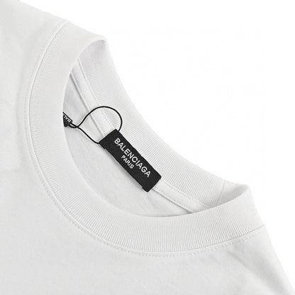 Balenciaga Tape Logo T-shirt (white) Unisex Streetwear Limited Edition - The Balenciaga Tape Logo T-Shirt in white is a unique and stylish piece that embodies