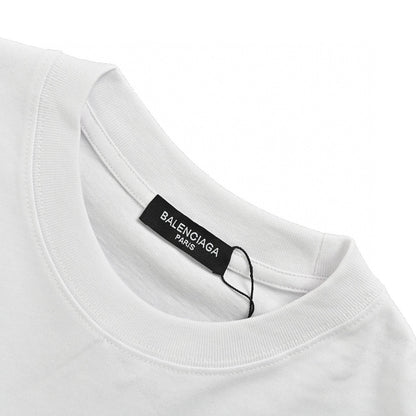 Balenciaga Save The Date T-shirt - White Unisex Streetwear Limited Edition - This Balenciaga t-shirt features a unique blue graphic that reads 'Save the Date Balenciaga Fall
