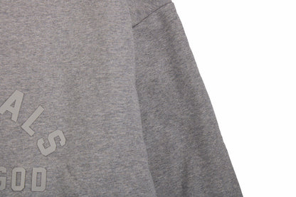 Fear Of God Essentials Hoodie - Grey With Hood - Yellow Unisex Streetwear Limited Edition - This grey Fear of God Essentials hoodie features a subtle 'ESSENTIALS FEAR OF GOD' logo