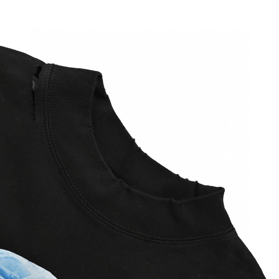 Balenciaga Planet Earth T-shirt - Black Unisex Streetwear Limited Edition - This Balenciaga t-shirt features a bold 'Planet Earth' graphic on the front. The shirt is