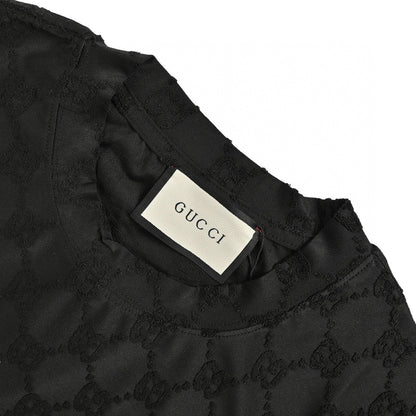 Gucci Gg Patterned T-shirt (black) Unisex Streetwear Limited Edition - The Gucci GG Patterned T-Shirt in black is a sophisticated piece that blends luxury with