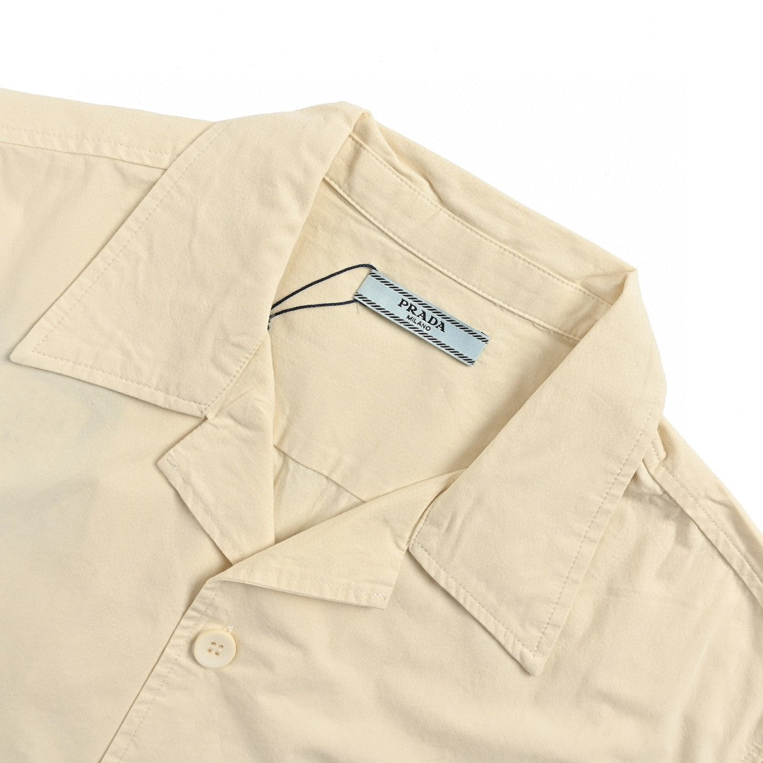Prada Short-sleeve Button-up Shirt - Red Unisex Streetwear Limited Edition - This Prada Short-Sleeve Button-Up Shirt is the epitome of effortless sophistication. Made from premium cotton,