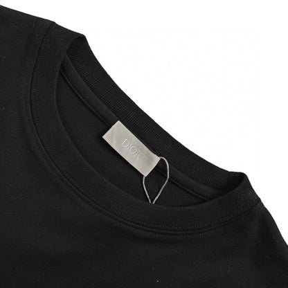 Camiseta Dior con logotipo CD bordado (negra)