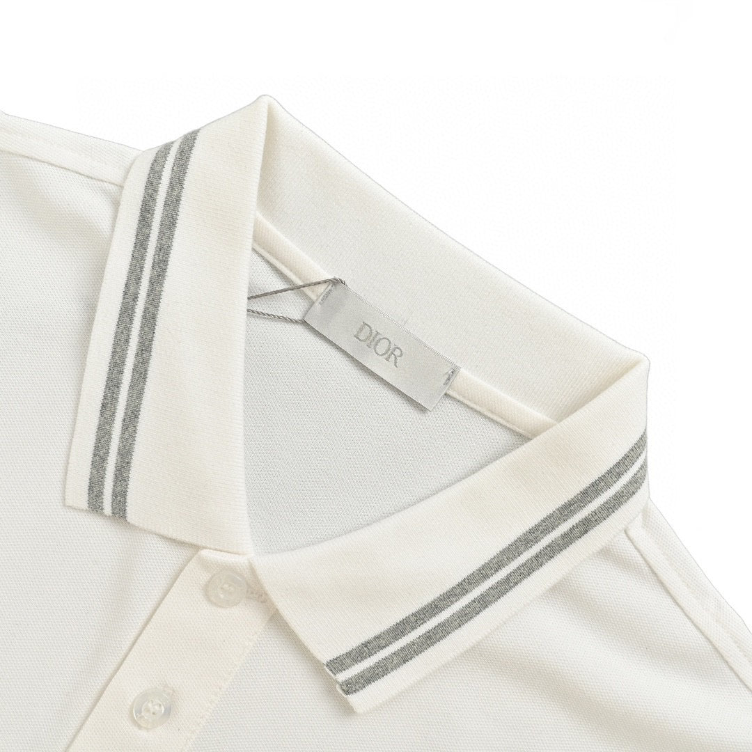Dior Polo Shirt (white) Unisex Streetwear Limited Edition - This white Dior polo shirt is a blend of classic elegance and modern style. Featuring