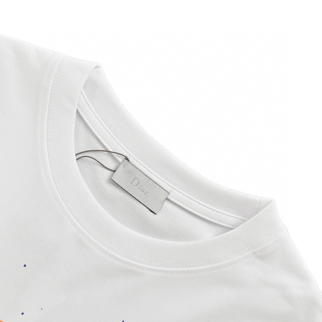 Dior Multicolor Logo T-shirt - White Unisex Streetwear Limited Edition - This Dior t-shirt features a vibrant multicolor 'Dior' logo with paint splatter details on the