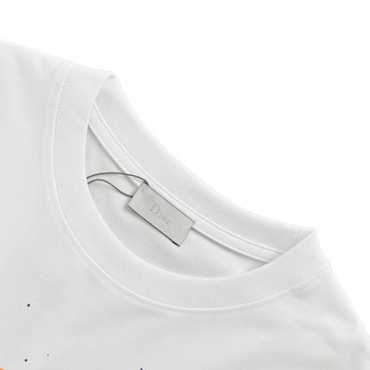 Dior Multicolor Logo T-shirt - White Unisex Streetwear Limited Edition - This Dior t-shirt features a vibrant multicolor 'Dior' logo with paint splatter details on the
