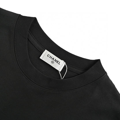 Chanel Signature Logo T-shirt - Black Unisex Streetwear Limited Edition - This Chanel t-shirt features a small, elegant signature logo on the chest, adding a touch