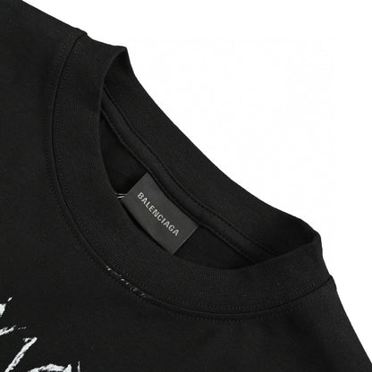 Balenciaga Multi-logo T-shirt - Black Unisex Streetwear Limited Edition - This Balenciaga t-shirt features a unique design with multiple 'Balenciaga' logos in various fonts and