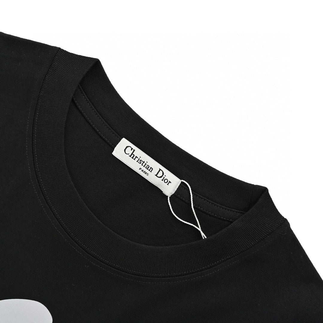 Dior Oversized Logo T-shirt - Black Unisex Streetwear Limited Edition - This Dior t-shirt features a bold oversized 'Dior' logo in white on the front. The