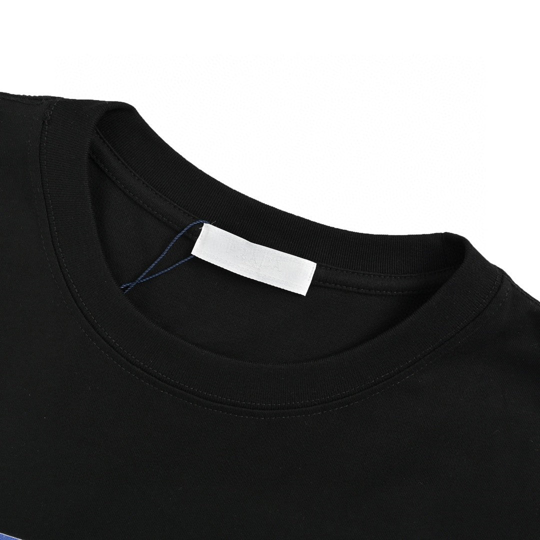 Prada Pop Art Logo T-shirt (black) Unisex Streetwear Limited Edition - The Prada Pop Art Logo T-Shirt in black features a playful and colorful design inspired