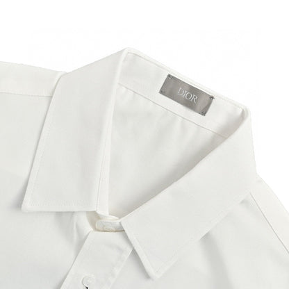 Dior Short Sleeve Button-up Shirt (white) Unisex Streetwear Limited Edition - The Dior Short Sleeve Button-Up Shirt in white is a classic piece that epitomizes timeless