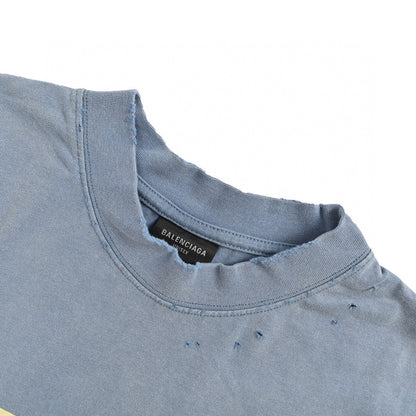 Camiseta azul con logo vintage de Balenciaga