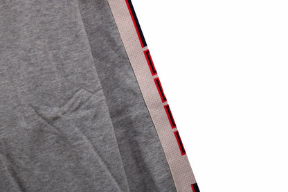 Gucci Sweatshirt With Stripe Detail - Grey Unisex Streetwear Limited Edition - This Gucci sweatshirt features a grey design with colorful stripe details along the sleeves. It