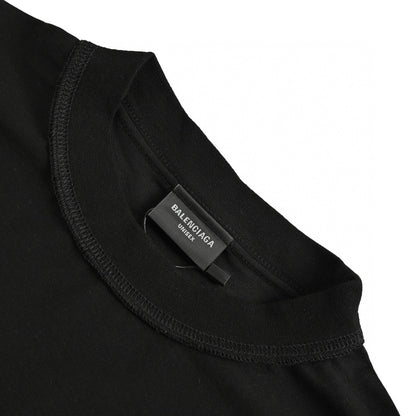 Balenciaga Reflective Logo T-shirt - Black Unisex Streetwear Limited Edition - This Balenciaga Reflective Logo Black T-Shirt features a distinctive reflective Balenciaga logo on the front,