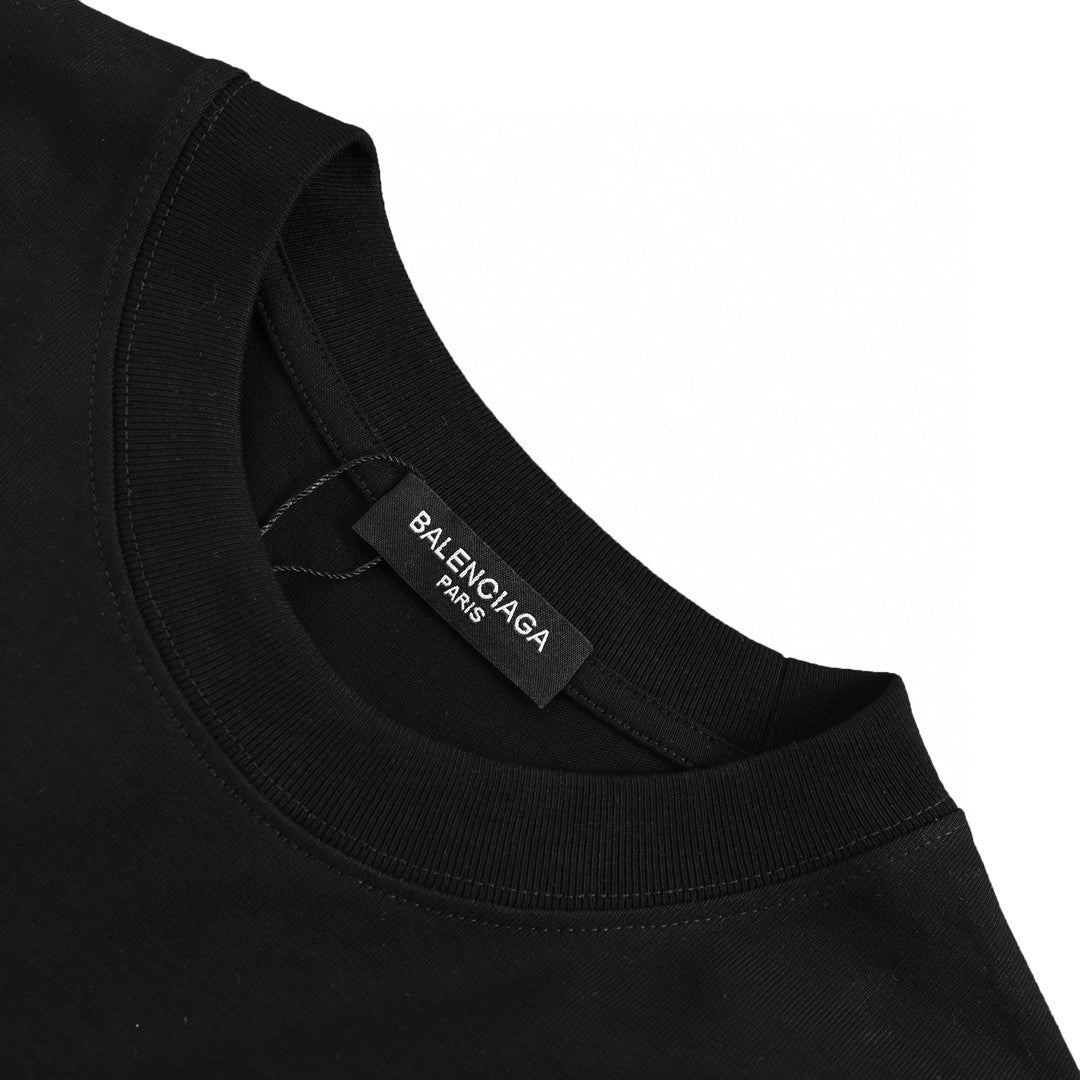 Balenciaga Tape Logo T-shirt (black) Unisex Streetwear Limited Edition - The Balenciaga Tape Logo T-Shirt in black is a bold and eye-catching piece that showcases
