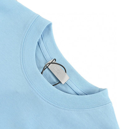 Dior Christian Dior Couture Light T-shirt - Blue Unisex Streetwear Limited Edition - This Dior t-shirt features a minimalist design with 'Christian Dior Couture' text in orange on