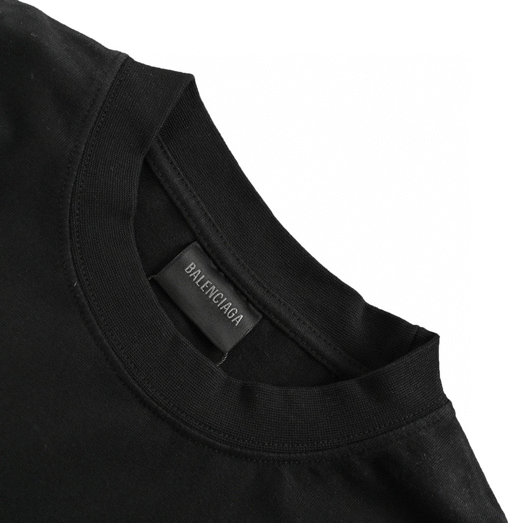 Balenciaga Neon Graphic Logo T-shirt - Black Unisex Streetwear Limited Edition - This Balenciaga Neon Graphic Logo T-Shirt features an eye-catching neon Balenciaga logo on the front.