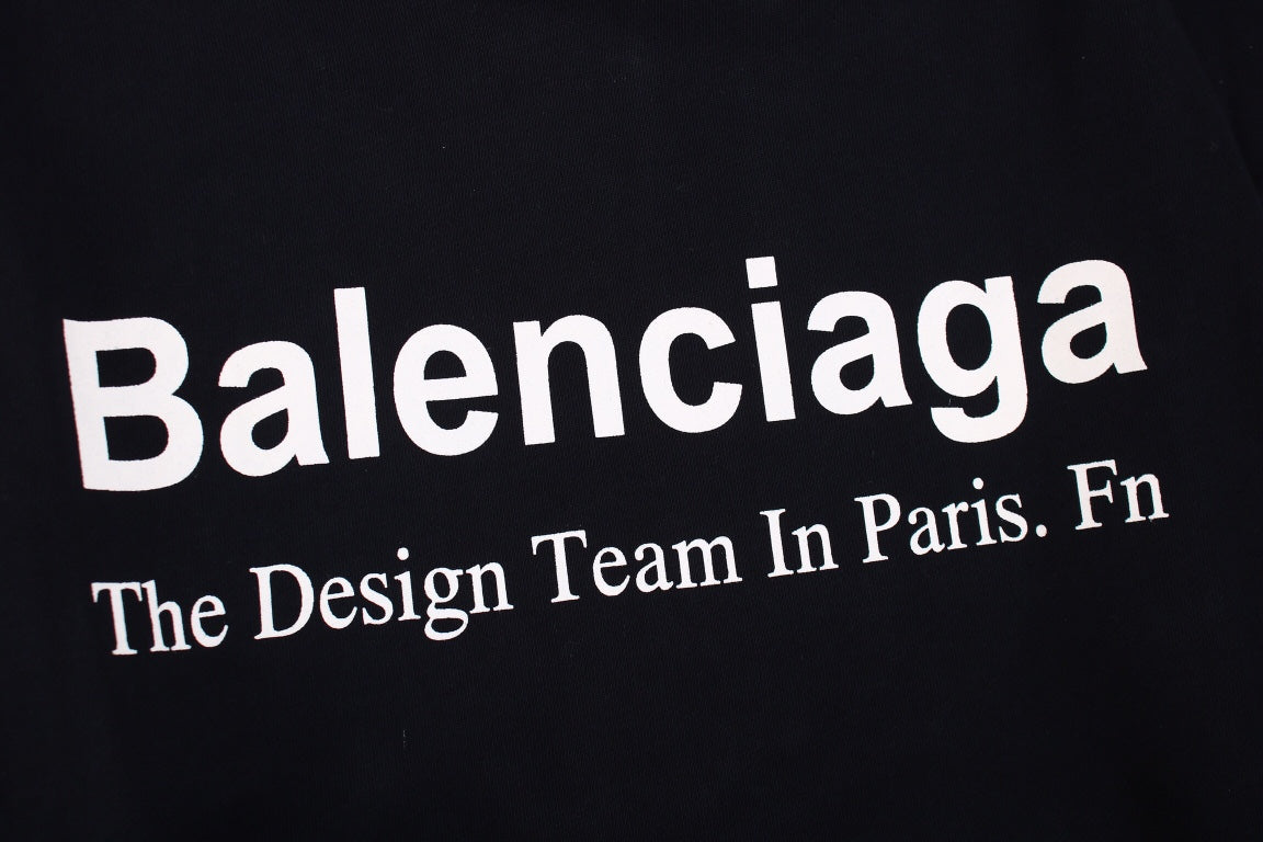 BALENCIAGA Paris Team Hoodie - Black Unisex Streetwear Limited Edition