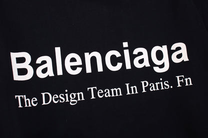 BALENCIAGA Paris Team Hoodie - Black Unisex Streetwear Limited Edition