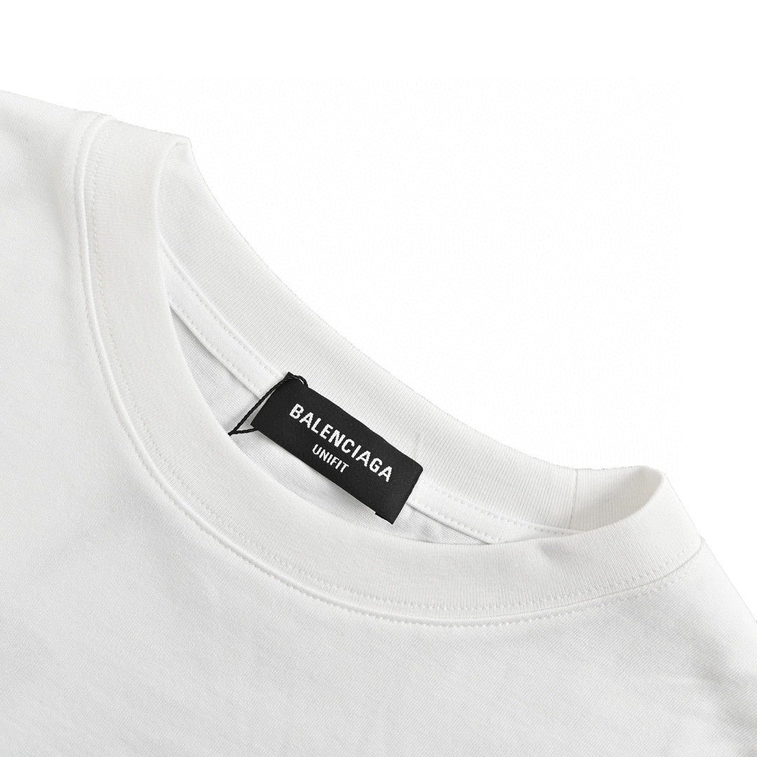 T-shirt blanc Balenciaga avec motif graphique audacieux