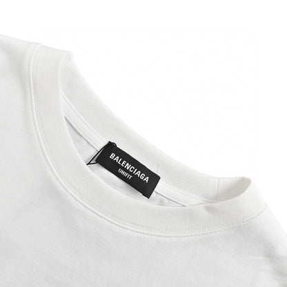 T-shirt blanc Balenciaga avec motif graphique audacieux