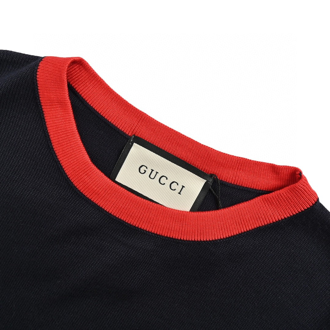 Gucci Cherry Embroidered T-shirt Unisex Streetwear Limited Edition - The Gucci Cherry Embroidered T-Shirt combines playful design with luxury craftsmanship. This black tee features