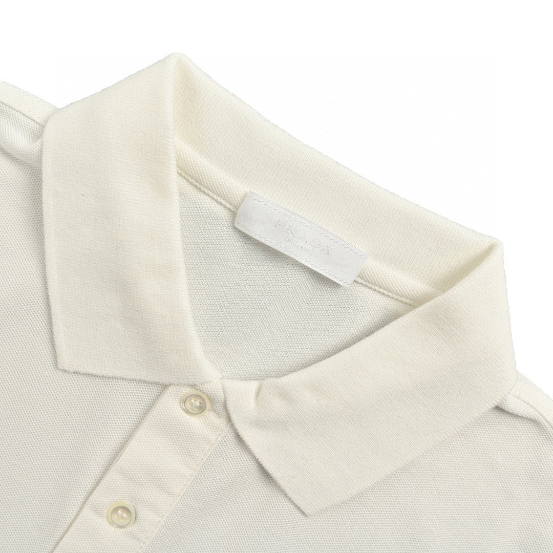 Prada Classic White Polo Shirt - back view - replica sneakers