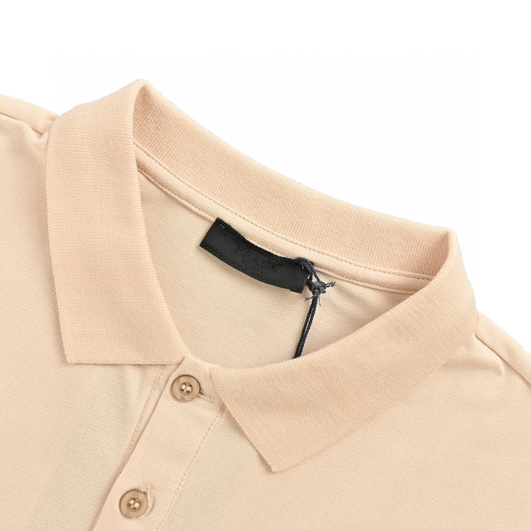 Prada Beige Polo Shirt - back view - replica sneakers