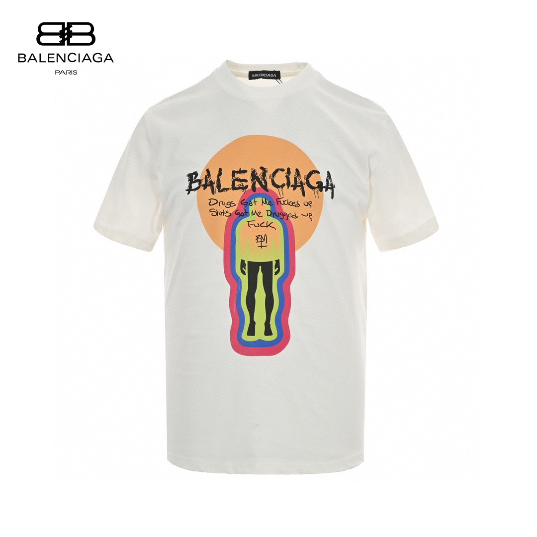Balenciaga T-shirt With Graphic Design - White Unisex Streetwear Limited Edition - <span>Edgy and artistic. Features bold graphic design with text. Made from high-quality fabric. Perfect for