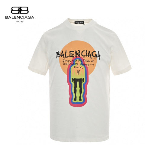 Balenciaga T-shirt With Graphic Design - White Unisex Streetwear Limited Edition - <span>Edgy and artistic. Features bold graphic design with text. Made from high-quality fabric. Perfect for