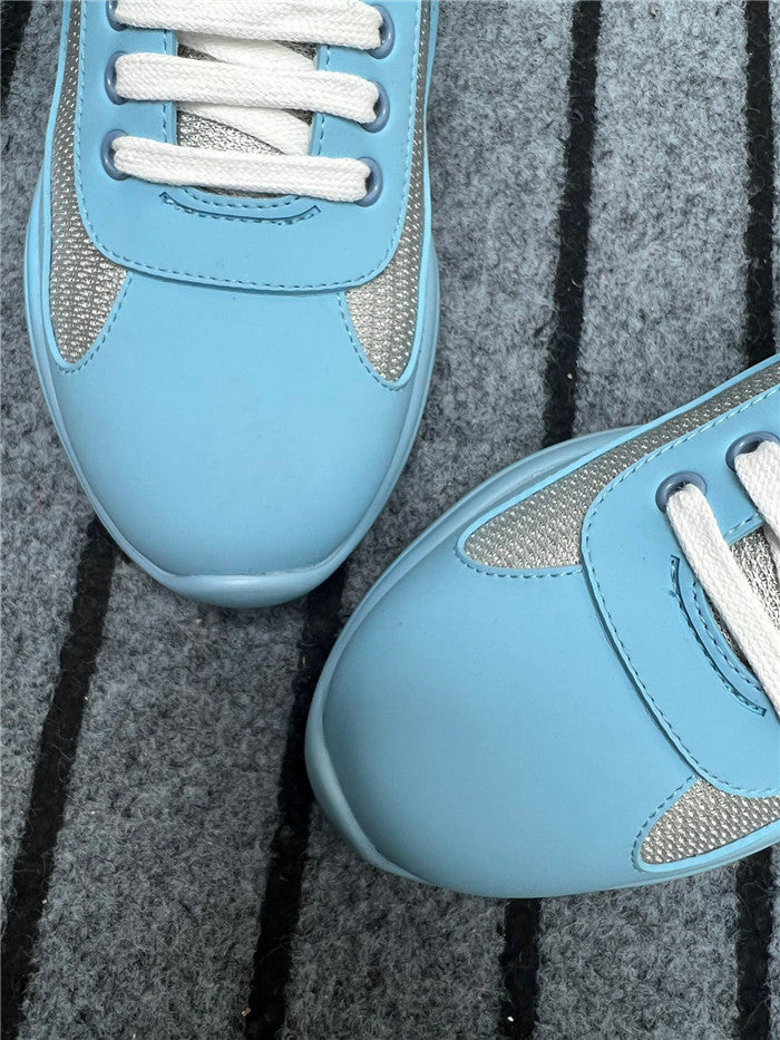 PRADA America's Cup Soft Rubber Light Silver Sneakers - Blue Unisex Streetwear Limited Edition