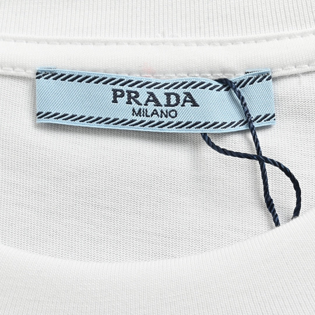 Prada Graphic Logo T-shirt - Black Unisex Streetwear Limited Edition - <span>This Prada t-shirt features a striking white design with a bold graphic logo print. The