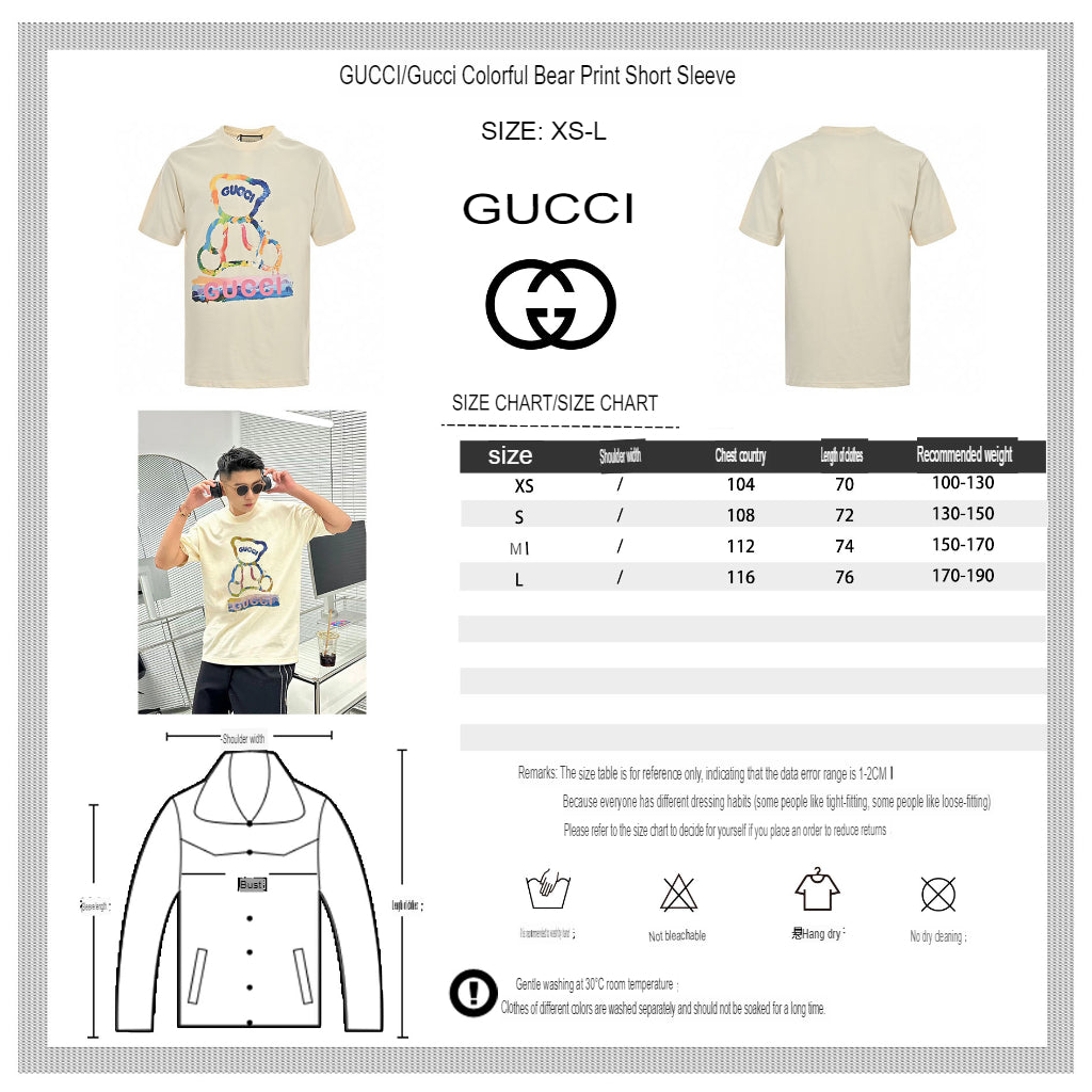 Camiseta gráfica de osito de peluche de Gucci