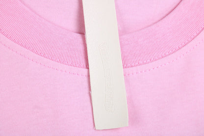 CHROME Hearts Horse Shoe Logo T-shirt - Pink Unisex Streetwear Limited Edition - The CHROME HEARTS HORSE SHOE LOGO T-SHIRT PINK - REPLICA delivers bold luxury streetwear aesthetics