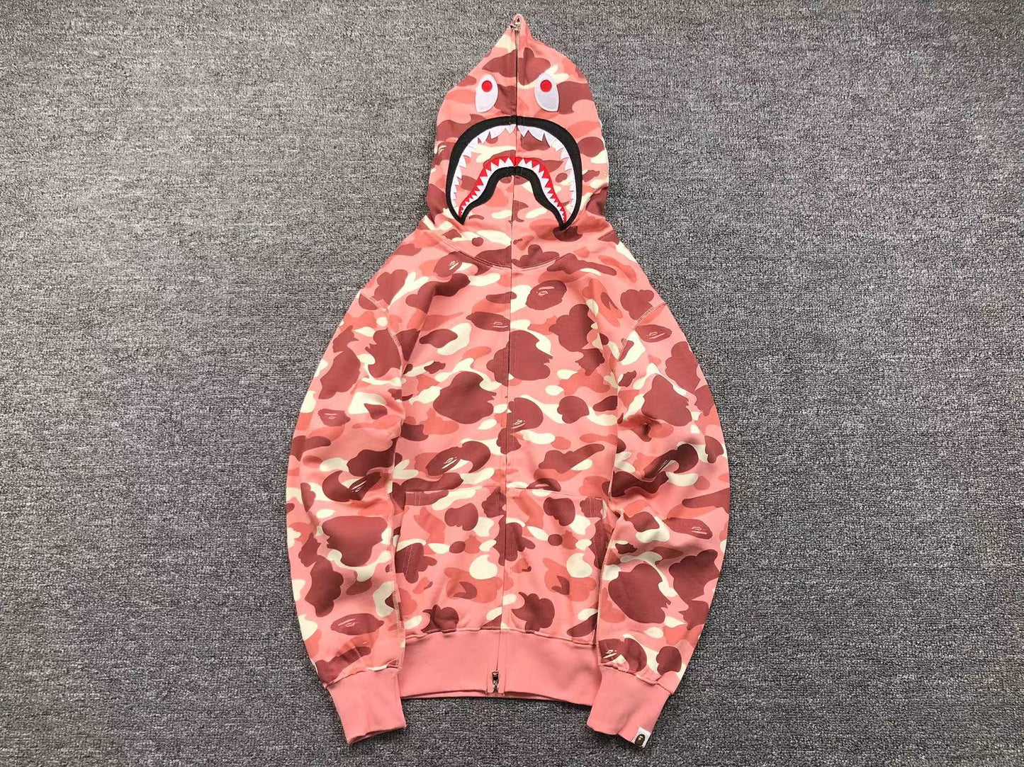 BAPE - Barbie Dot Camo Shark Full Zip Hoodie - Pink Unisex Streetwear Limited Edition