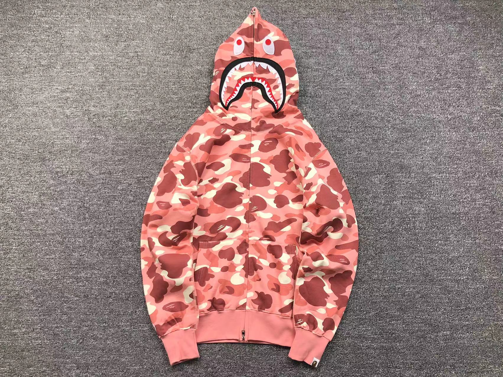 BAPE - Barbie Dot Camo Shark Full Zip Hoodie - Pink Unisex Streetwear Limited Edition