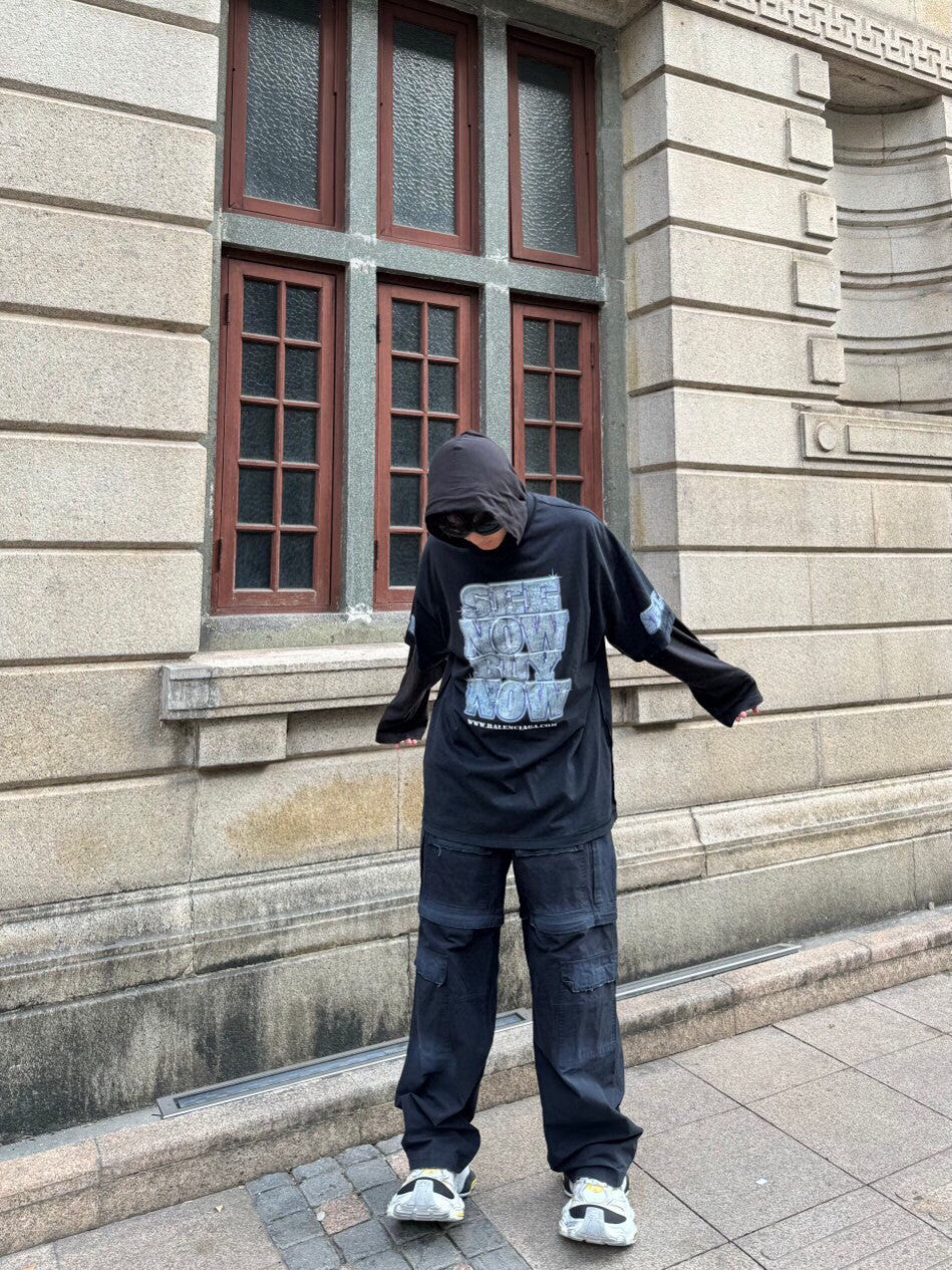 Camiseta Balenciaga - Diseño de texto y gráficos